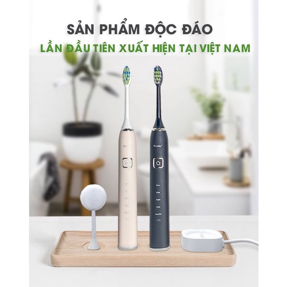 [Tặng quà] BRUSHIE Bàn Chải Điện x Máy Rửa mặt thông minh-Đánh răng/Rửa Mặt/Chăm sóc nứu-5 chế độ-Phù hợp mọi loại răng