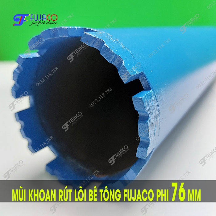 Mũi khoan rút lõi bê tông phi 76 mm - FUJACO | 76mm Diamond Core Drill Bit for Concrete, Brick, Masonry, Stone, Marble