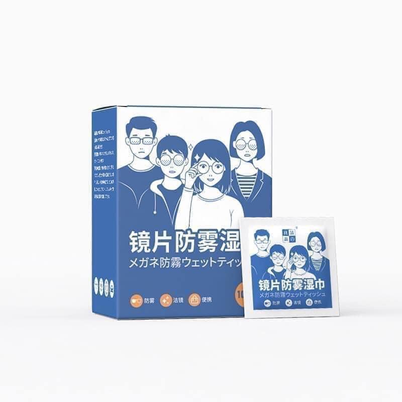 Khăn lau kính Nano hộp 100 miếng khăn giấy chống bám hơi nước, giấy lau kính chống mờ sương, mồ hôi, chống nhờn