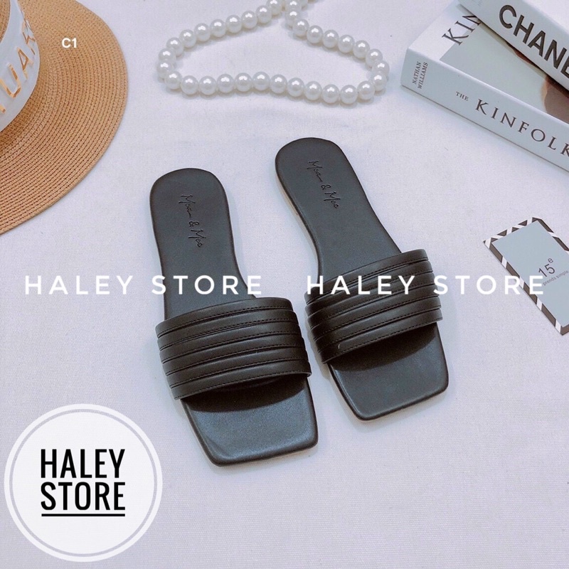 Dép lê bệt nữ HALEY STORE mũi vuông nhiều dây nhiều màu thời trang rẻ bền đẹp đi chơi đi biển đi du lịch