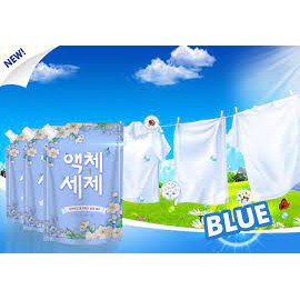 Túi Nước Giặt Blue 2000ml Hàn Quốc, Không Cần Nước Xả, Đánh Bay Vết Ố Cứng Đầu