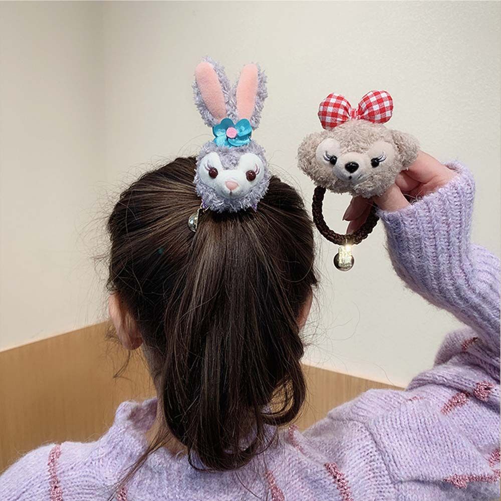 Dây Cột Tóc Co Giãn Đính Búp Bê Nhồi Bông Thời Trang Cho Bé Gái