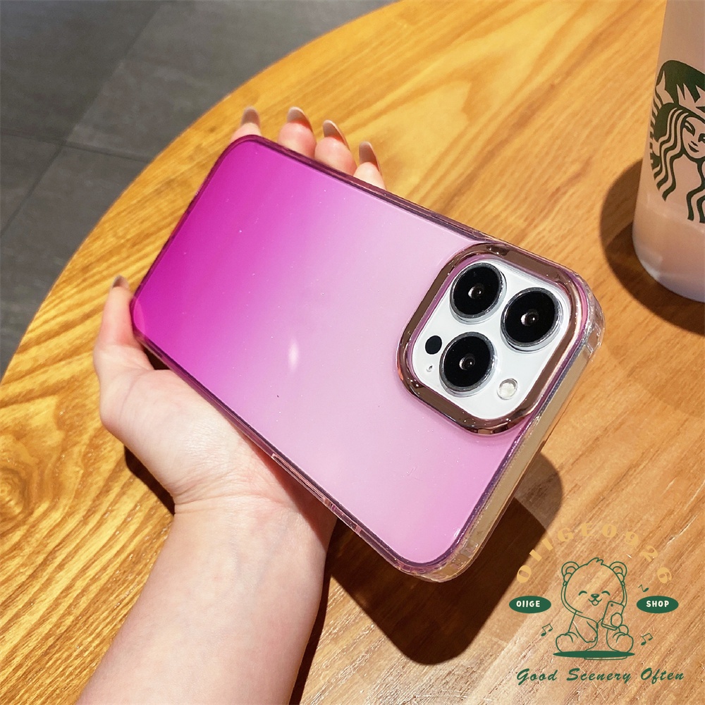 Ốp Điện Thoại TPU Trong Suốt Mạ Điện Hai Màu gradient Lấp Lánh Chống Rơi Cho Iphone 13 12 11 Pro Max