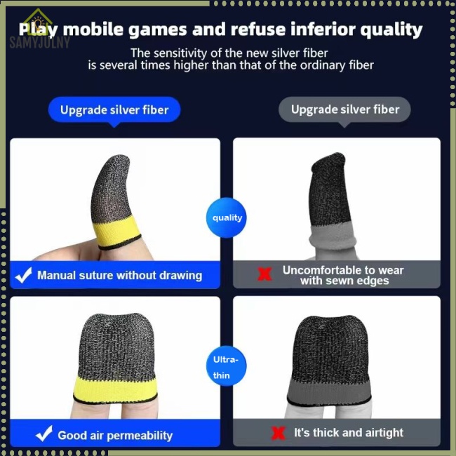 Set 2 Bọc Ngón Tay Famy Bằng Sợi Bạc Siêu Mỏng Thoáng Khí Chống Mồ Hôi 24-pin