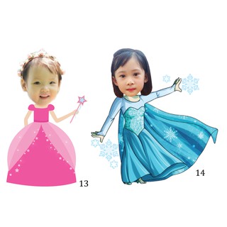 Combo 3 chibi thiết kế bé gái trang trí sinh nhật