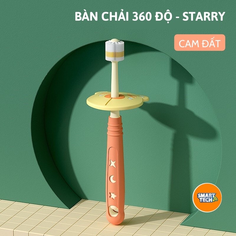 Bàn chải đánh răng xoay 360 độ siêu mềm cho bé