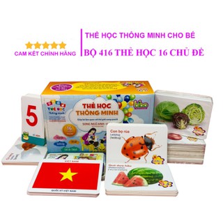 (Hàng Việt Nam) Bộ Thẻ Học Flashcards Cho Bé 416 Thẻ-16 Chủ Đề Song Ngữ Anh Việt Bibo