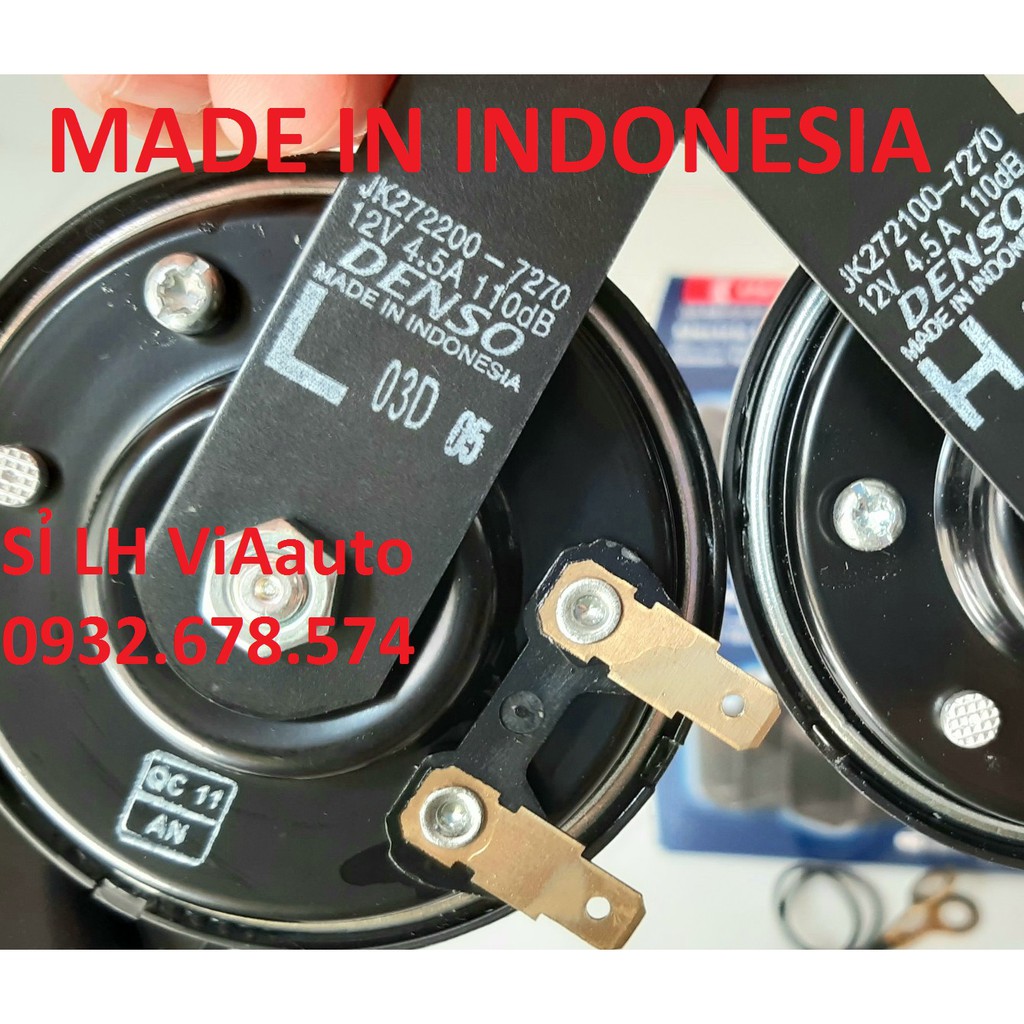 CẶP kèn sò Denso chính hãng TẶNG KÈM 2 JACK + 2 PÁT - Made in Indonesia