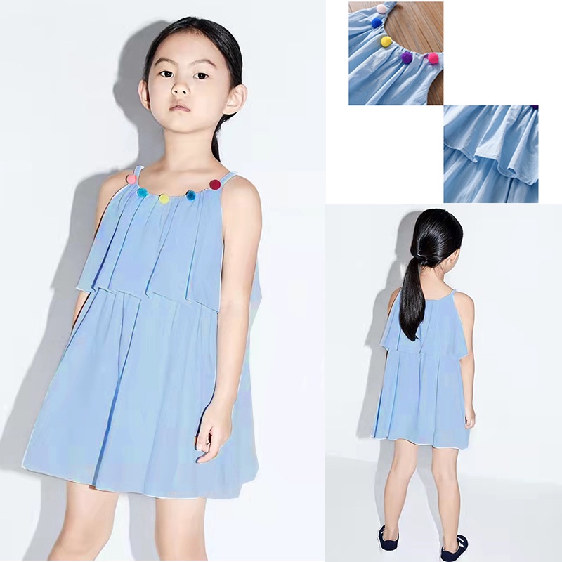 Đầm Hai Dây Nhún Bèo Phong Cách Công Chúa