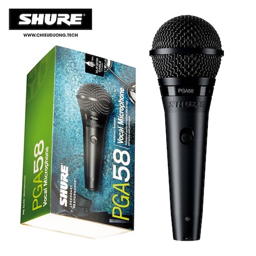 Micro Shure PGA58-QTR - Hàng chính hãng - Micro karaoke có dây Shure tuyệt vời cho biểu diễn âm nhạc và hát Karaoke