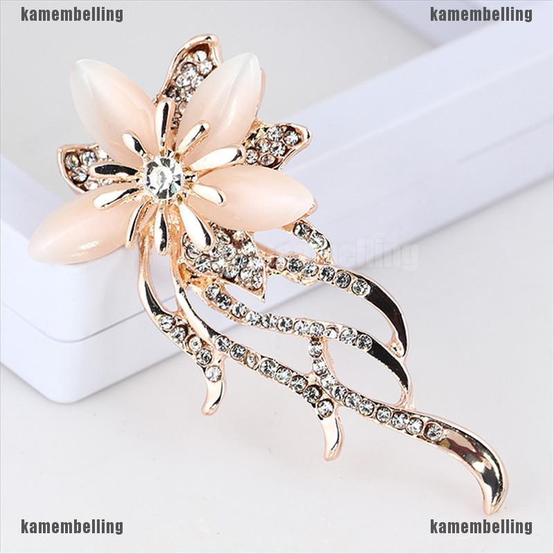 Ghim Cài Áo Hình Hoa Đính Đá Opal Lấp Lánh Cho Nữ
