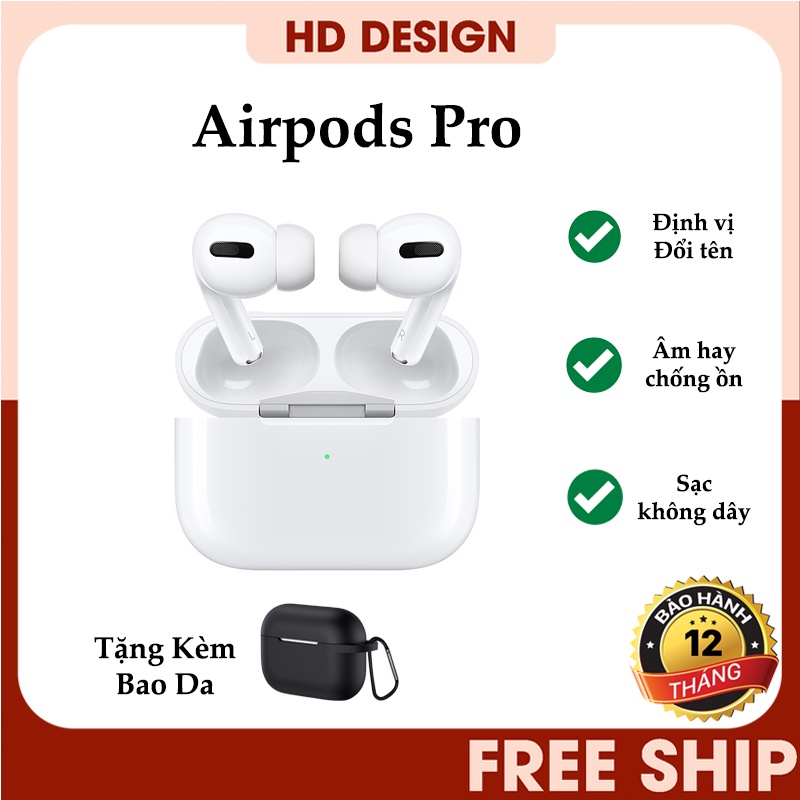 Tai Nghe Bluetooth Không Dây AP Pro Chống Ồn Xuyên Âm - Chống Nước IPX4 - Định Vị - Đổi Tên - Hỗ Trợ Sạc Không Dây