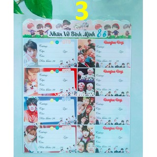NHÃN VỞ KPOP BTS 1 XẤP 16 NHÃN