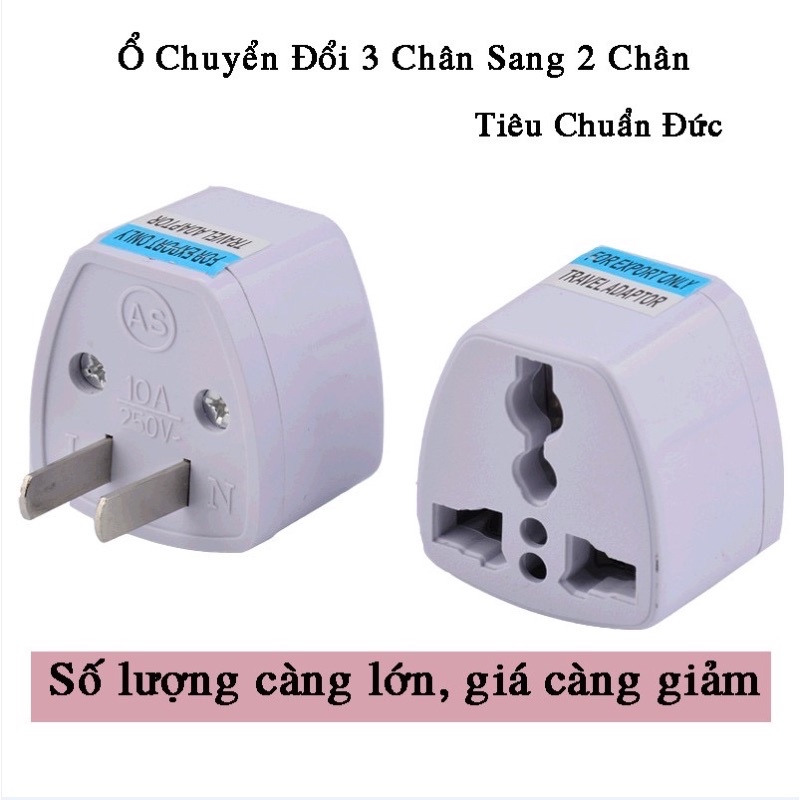 Giắc cắm chuyển đổi 3 chân sang 2 chân./Hàng có sẵn.