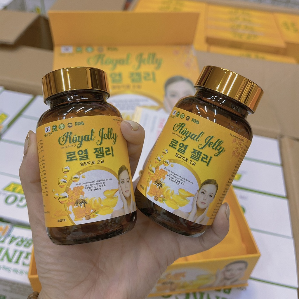 Viên Uống Đẹp Da Sữa Ong Chúa Royal Jelly Hàn Quốc Sét 2 lọ 60 viên