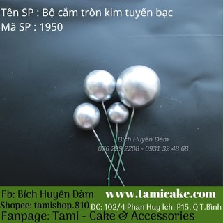 Phụ kiện trang trí - Bộ cắm bi tròn kim tuyến