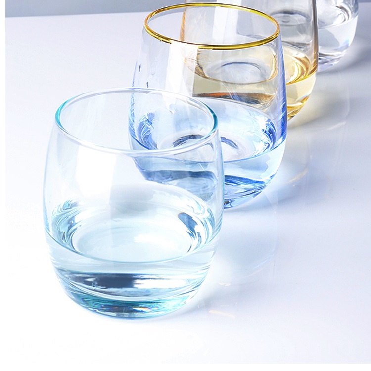 Cốc Uống Nước Thủy Tinh Màu Xanh Dương Kiểu Dáng Đẹp Chính Hãng Deli ES1132B Dung Tích 290ml