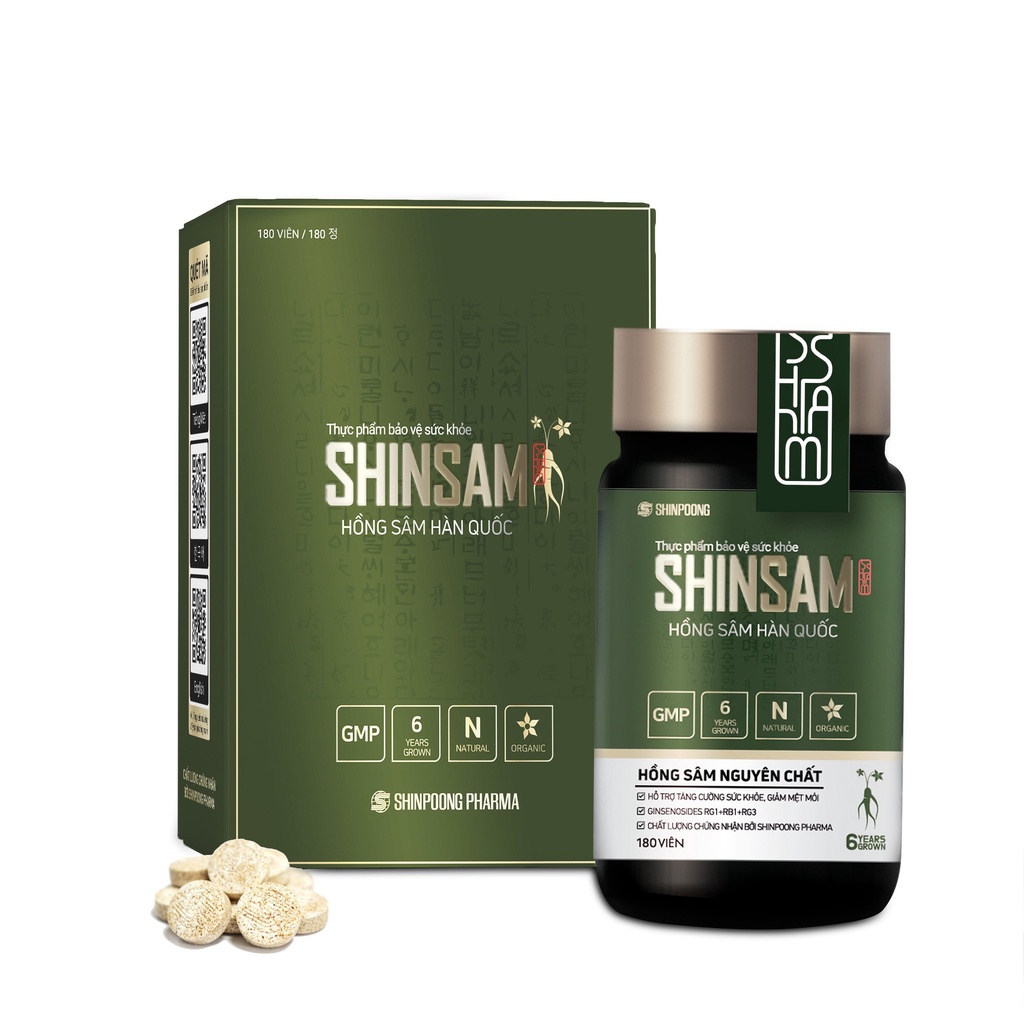 Viên Uống Hồng Sâm SHINPOONG SHINSAM - Hỗ Trợ Bồi Bổ Sức Khoẻ (Hộp 180 Viên)