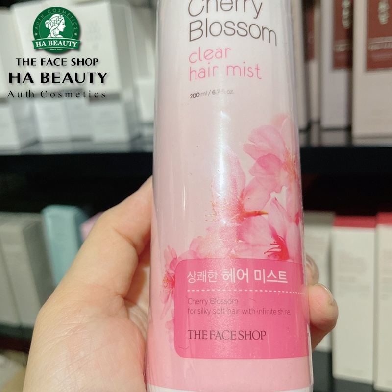 Xịt dưỡng tóc phục hồi tóc khỏe bóng mượt The Face Shop Cherry Bloassom Clear Hair Mist 200ml