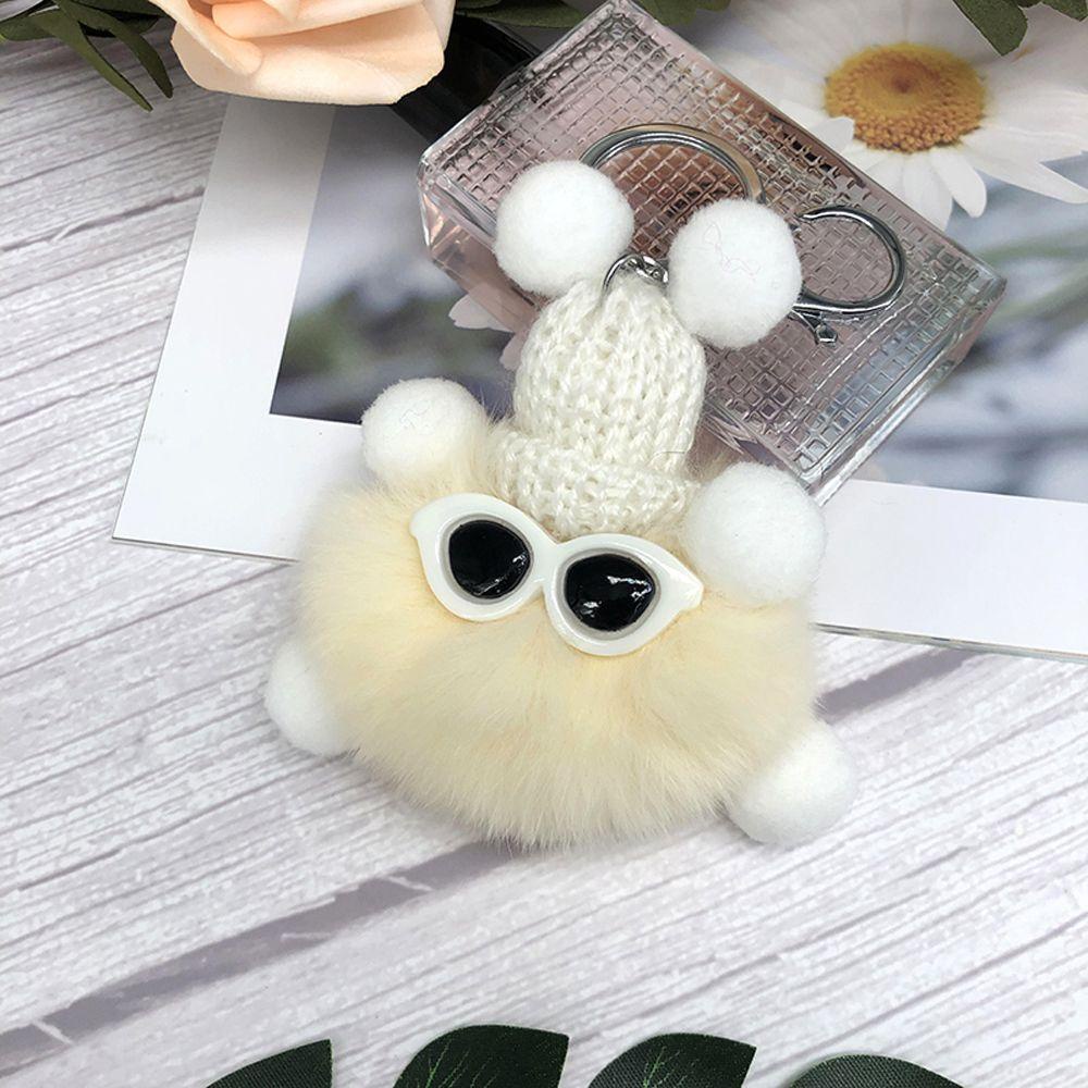 Móc Khóa Hình Thỏ Đeo Kính Mát Nhồi Bông Đáng Yêu