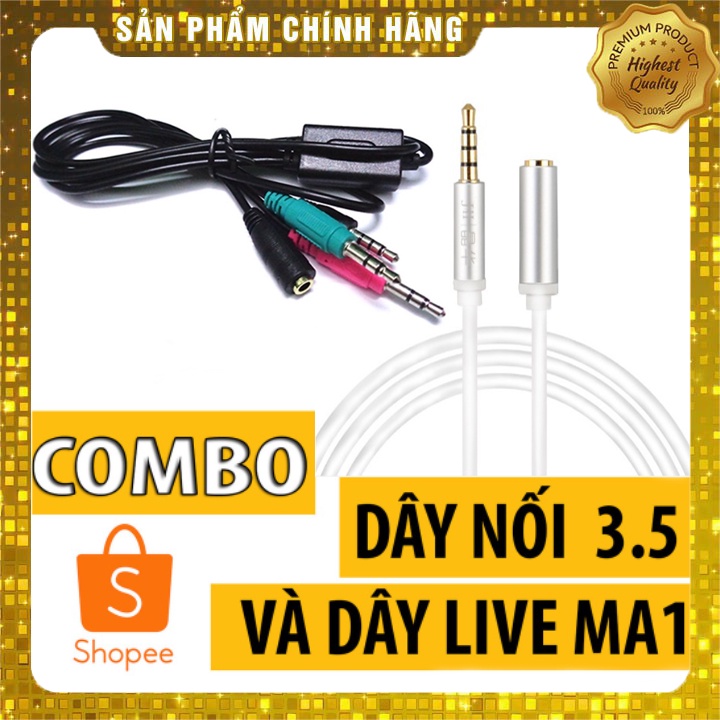 Combo Dây Livestream 3 Màu XOX MA1 + Dây Nối Dài 2M