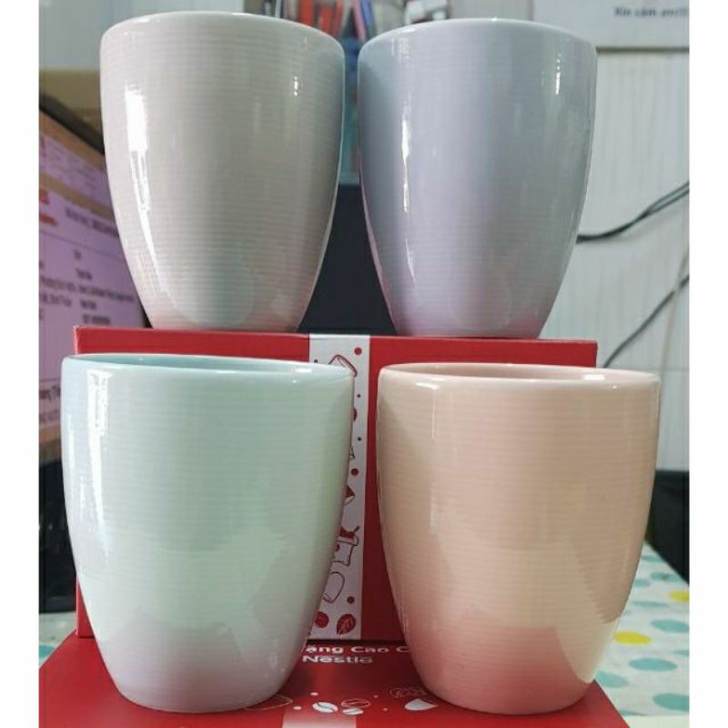 Set 4 Ly sứ cao cấp Nescafe- Nhiều màu.Hàng cao cấp loại 1.