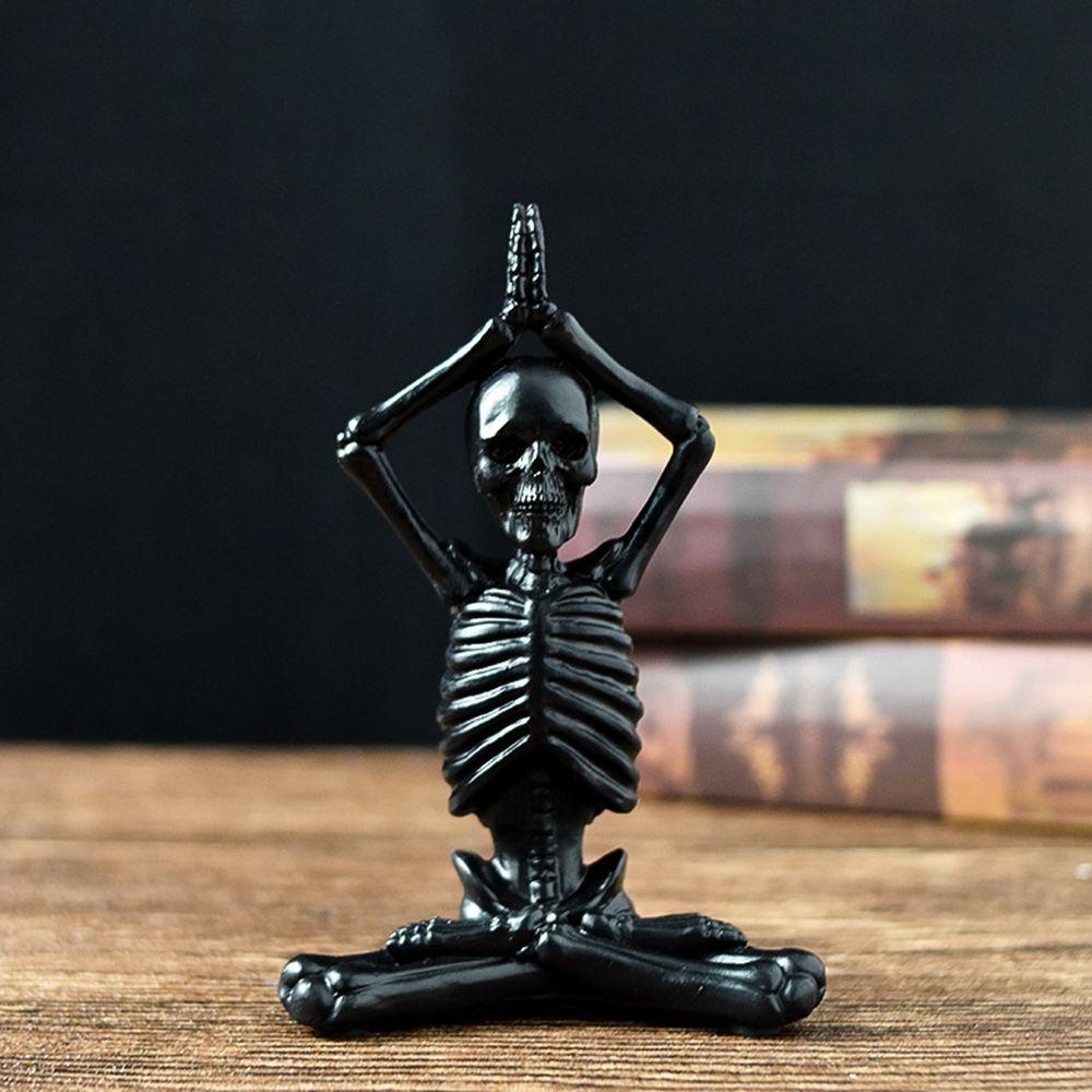 1 Mô Hình Đầu Lâu Trắng / Đen Bằng Nhựa Resin Trang Trí Halloween