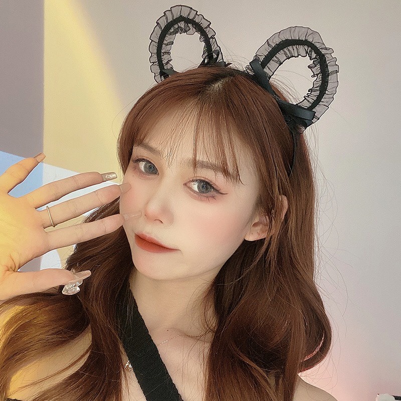 [Rẻ vô địch] Băng đô, cài tóc, bờm tóc cosplay tai mèo ren có chuông dễ thương quyến rũ phong cách Nhật Bản