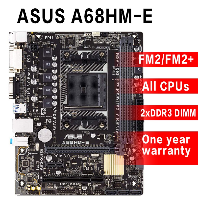 Bo Mạch Chủ Chơi Game Asus A68hm-e / A68hm-k Hỗ Trợ Fm2 / Fm2 + Amd Cpu