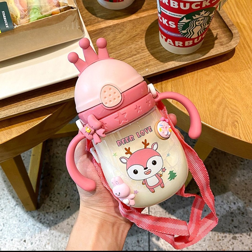 Bình tập uống nước cho bé (có chống sắc - có dây đeo)