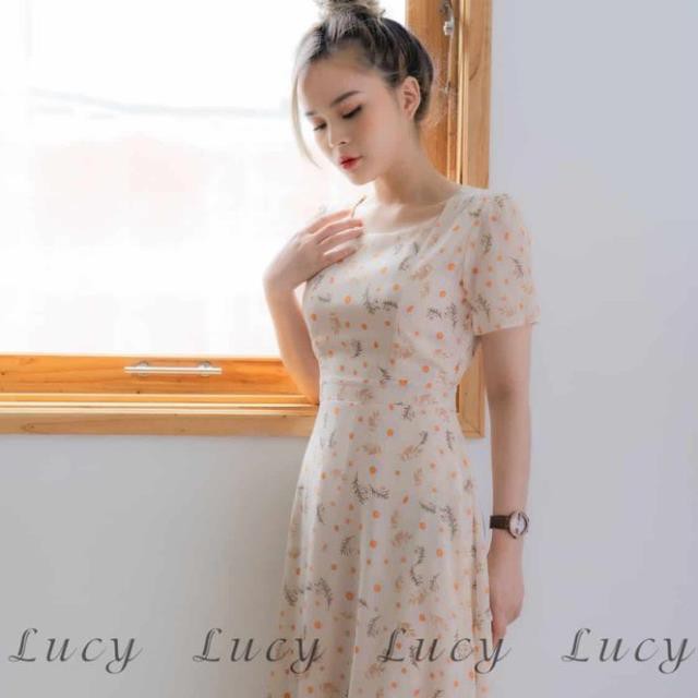 Váy trắng hoa dáng xoe thời trang Váy Lucy đẹp phù hợp công sở đi chơi đi đám cưới 👗