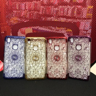 Ốp Vivo V9/Y85 dẻo vân 3D viềng xi bóng đính đá