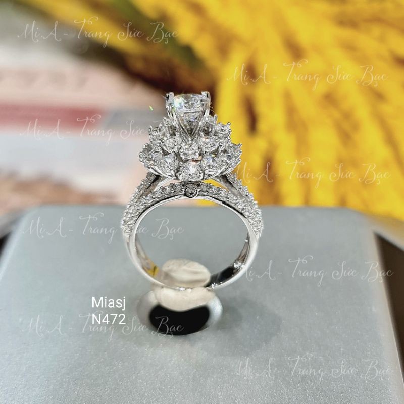 Nhẫn nữ xoàng Bạc Ý S925 đá Cz cao cấp miễn phí xi Kim N472 | Mi.A Trang sức bạc