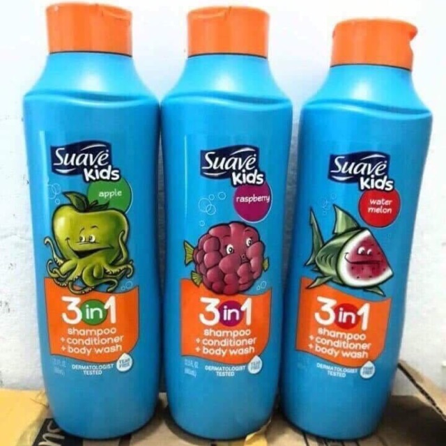 Sữa tắm, gội và xả dành cho trẻ em Suave Kids 3 in 1 của Mỹ