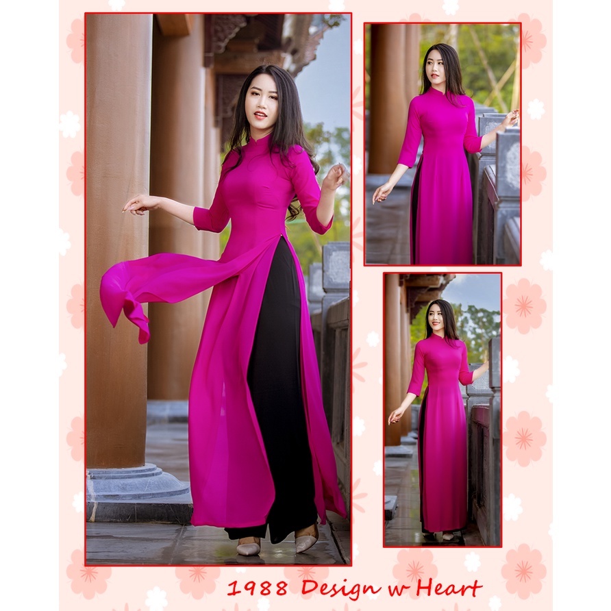 💥Áo dài 4 tà chất liệu chiffon 💥màu hồng tím💥Áo dài cao cấp cực đẹp💥Traditional Aodai💥 purple and pink Aodai