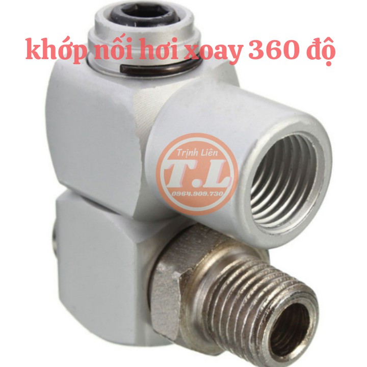 Đầu khớp nối khí nén xoay 360 độ kích thước 1/4&quot; chuyên dụng,Khớp nối ống khí xoay 360 độ tiện lợi OTOX