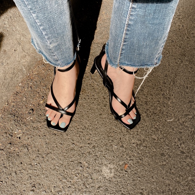 Sandal Kara gót vuông 5P - shoes By Jane