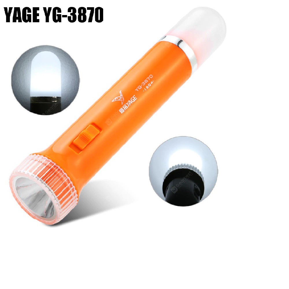 ĐÈN PIN CẦM TAY ĐA CHỨC NĂNG YAGE YG-3870.OR - (MÀU CAM) ĐÈN LED 2 ĐẦU