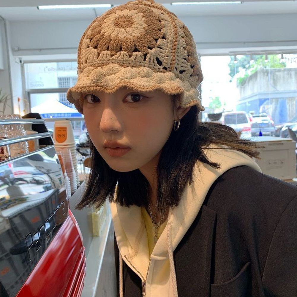 Nón Vành Cotton Đan Len Hở Chóp Nhiều Màu Thời Trang Cho Nữ