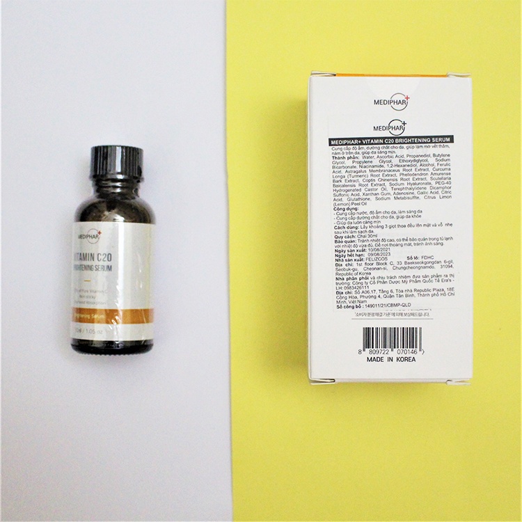 [NHẬP KHẨU-TEM PHỤ] Serum Vitamin C20 Mediphar Mờ Thâm Sáng Da Chống Lão Hóa - 30ml