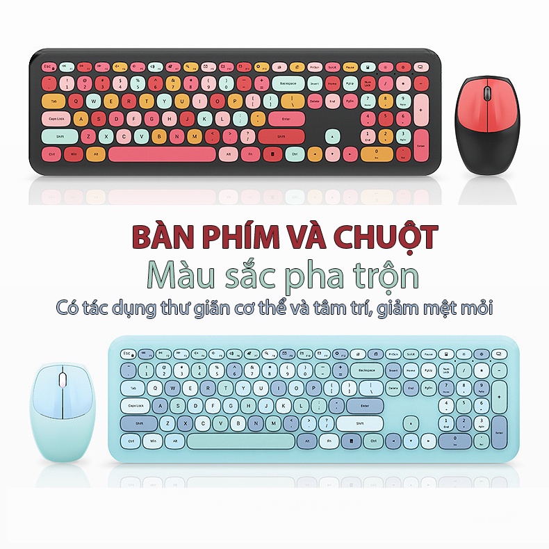 Bộ bàn phím chuột không giây Latope chuột bàn phím máy tính kết nối wireless laptop 666