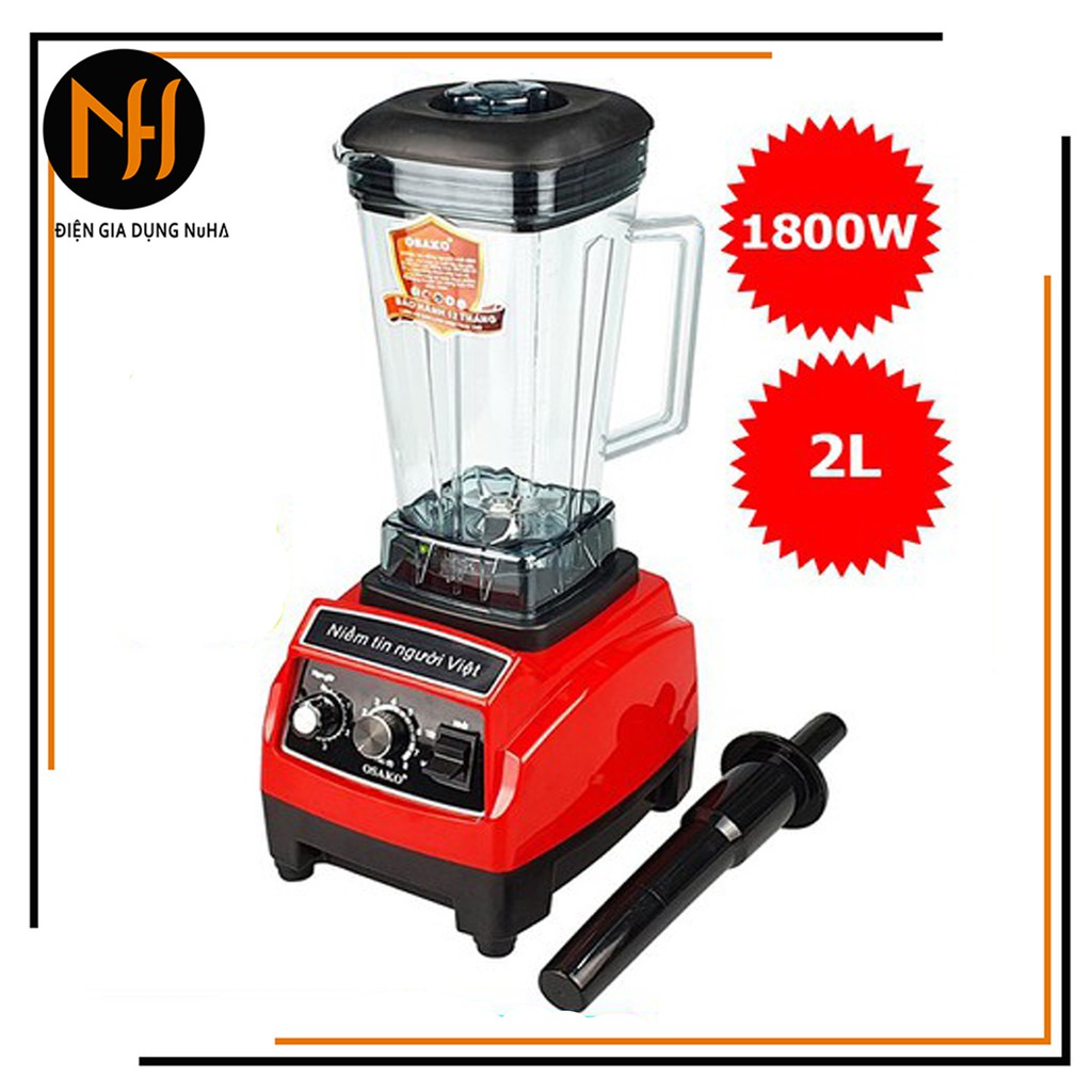 (INBOX SHOP NHẬN ƯU ĐÃI)Máy Xay Công Nghiệp Osako OS-1800 Công Suất Lớn, Bộ 6 Lưỡi Dao Xay, chức năng hẹn giờ