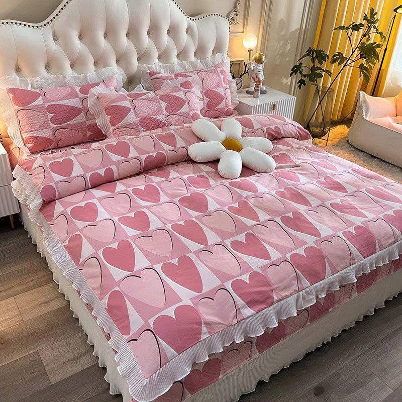 [Ship Hỏa Tốc] Set Chăn Ga Gối Hàn Quốc Bộ 4 Món Chất Liệu Trần Bông Họa Tiết Mộng Mơ | BigBuy360 - bigbuy360.vn