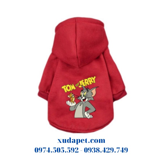 ÁO HOODIE CHO CHÓ MÈO HÌNH TOM AND JERRY (TỪ 2 -35KG)