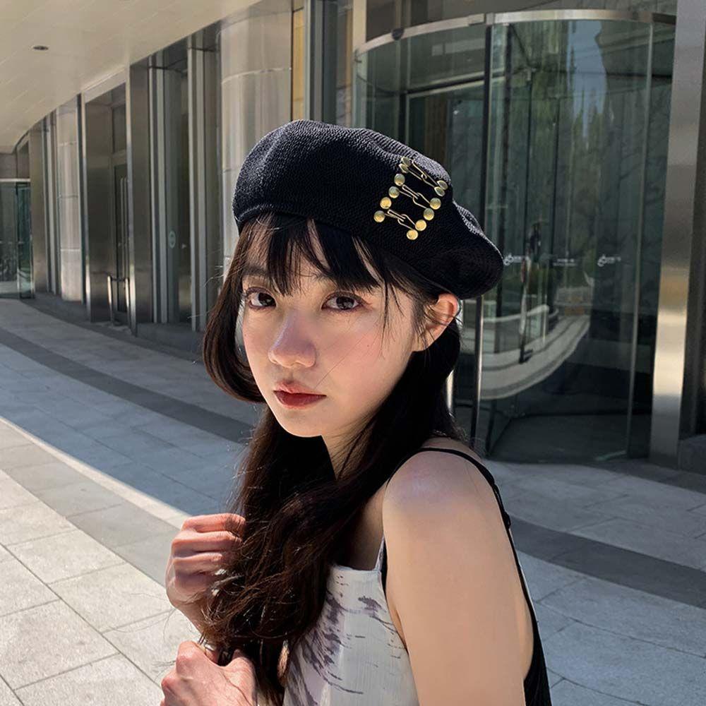 TWINKLE Mũ Beret Dệt Kim Phong Cách Thời Trang Thu Đông Anh Quốc Dành Cho Nữ