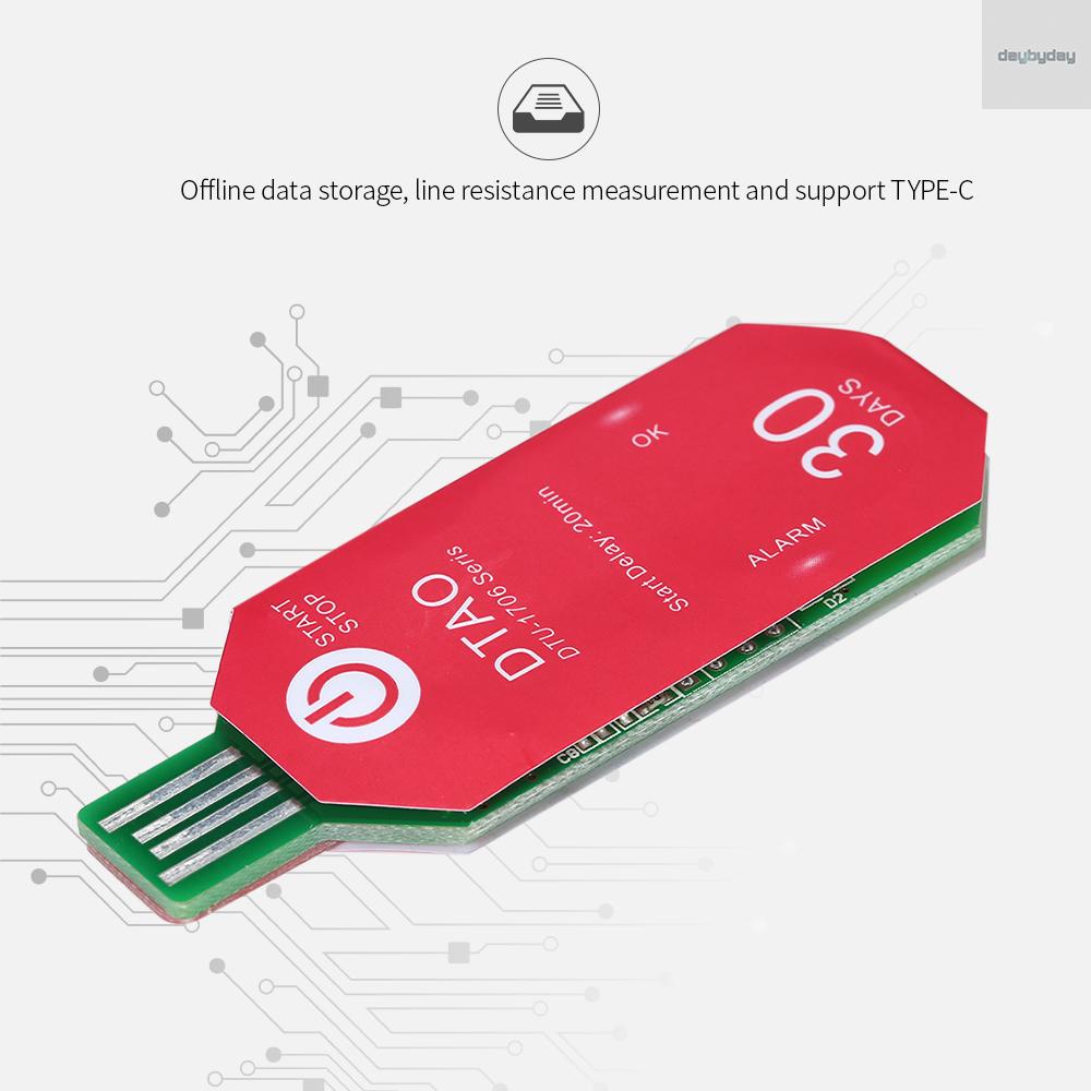 Nhiệt Kế Chống Thấm Nước Pdf Usb 2.0 30 Ngày Dùng Một Lần Dtu-1706