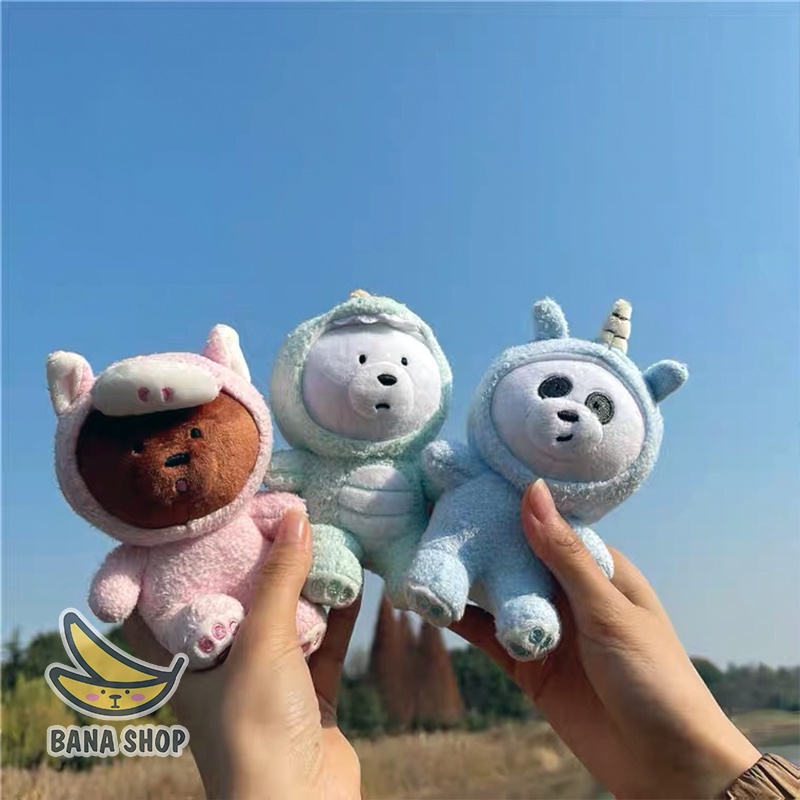 Móc chìa khoá gấu bông anh em gấu Bare Bear Chúng tôi đơn giản là gấu mặc áo thú