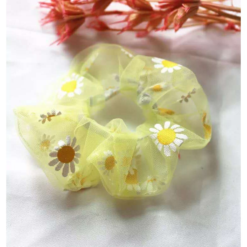 sỉ 100 chiếc scrunchies hoa cúc xinh