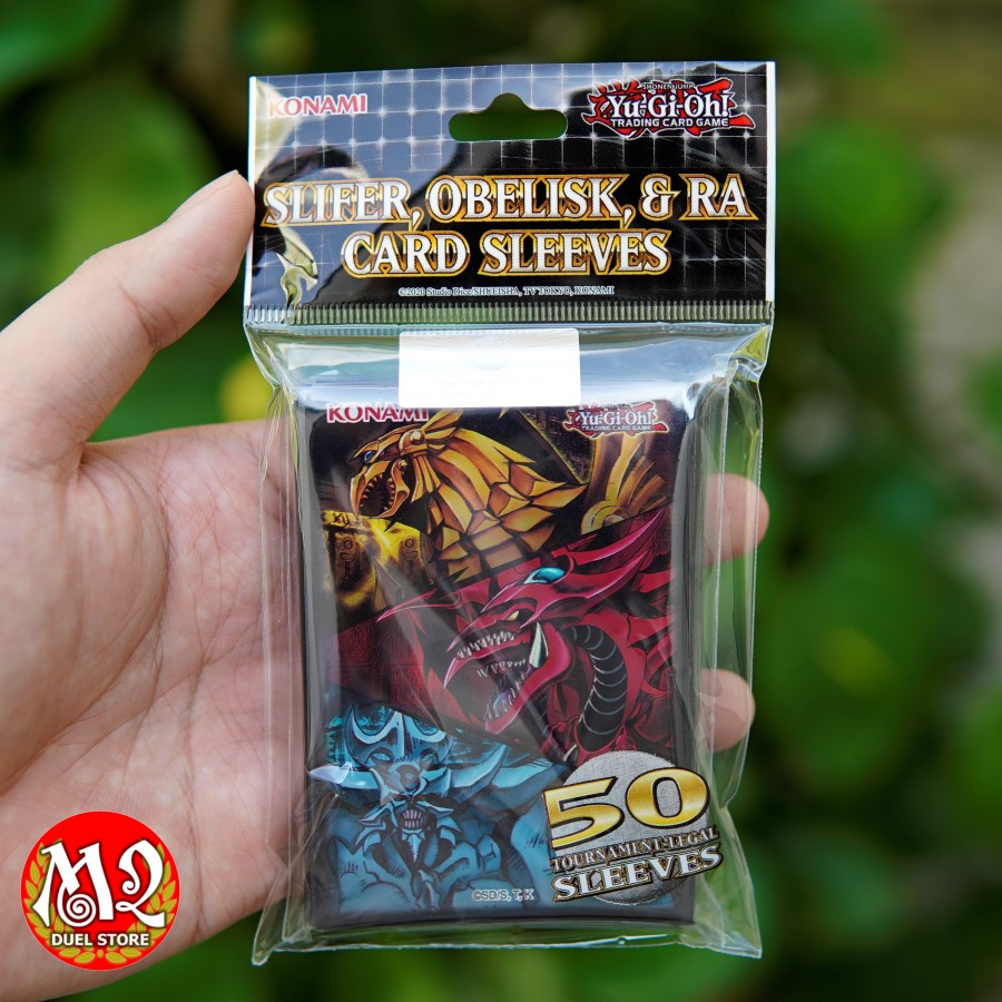 Bọc bài nhựa Yugioh KONAMI Egyptian God Slifer, Obelisk, &amp; Ra Card Sleeves - 50 cái - Kích thước 63 x 90 mm