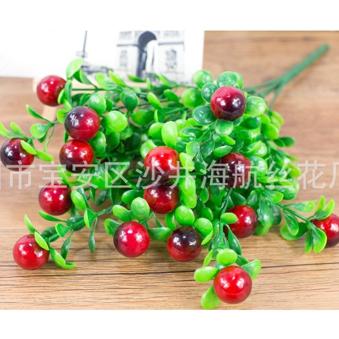 Cành Quả Cherry Giả - Cây Giả Trang Trí Nhà Cửa Lizflower [B4-D1]